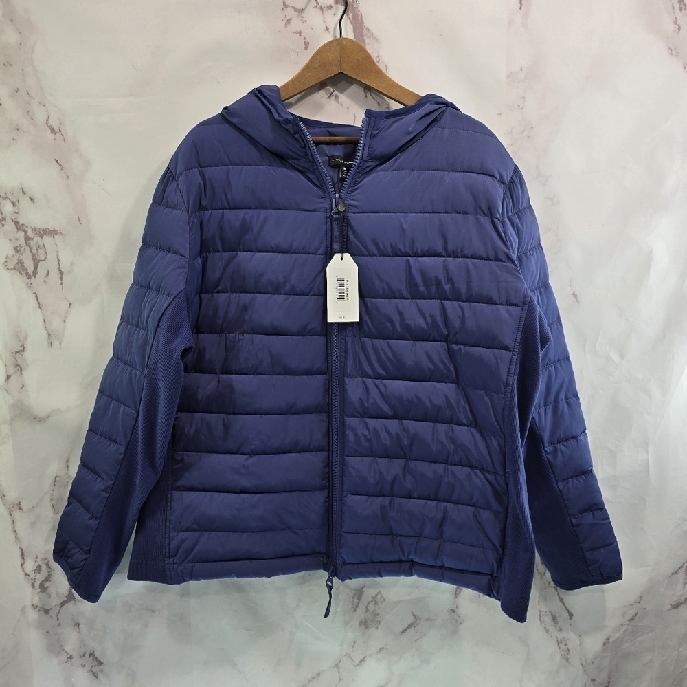 Universal Standard Jacket Women Medium Purple Hood Quilted Puffer Coat Insulated